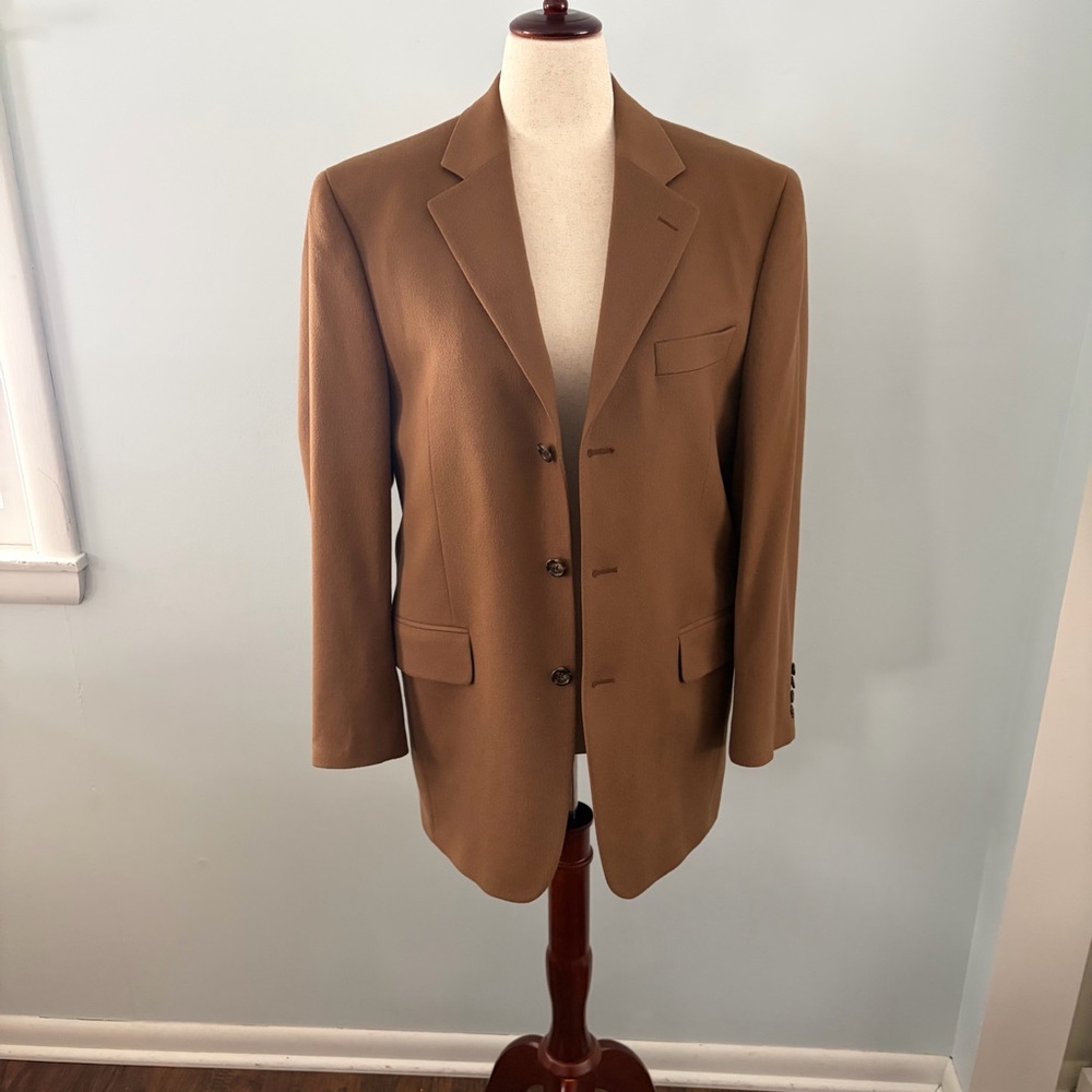 Jack Victor Cashmere Loro Piana Italian Single Breasted Dark Camel Blazer - Picture 14 of 14